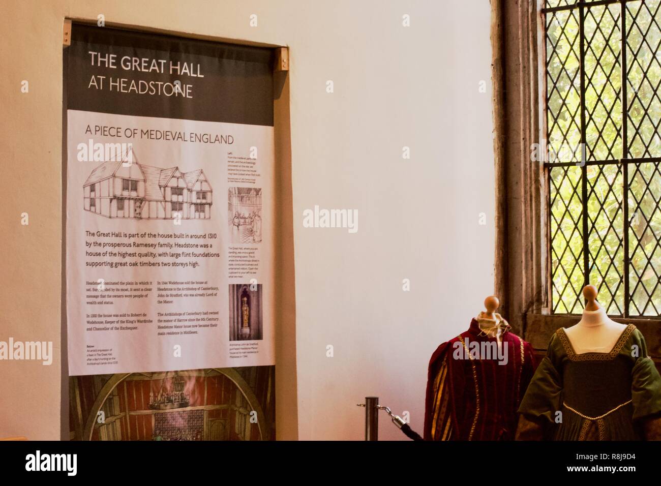 La Grande Hall a Headstone Manor Museum, Harrow, Middlesex, Regno Unito Foto Stock