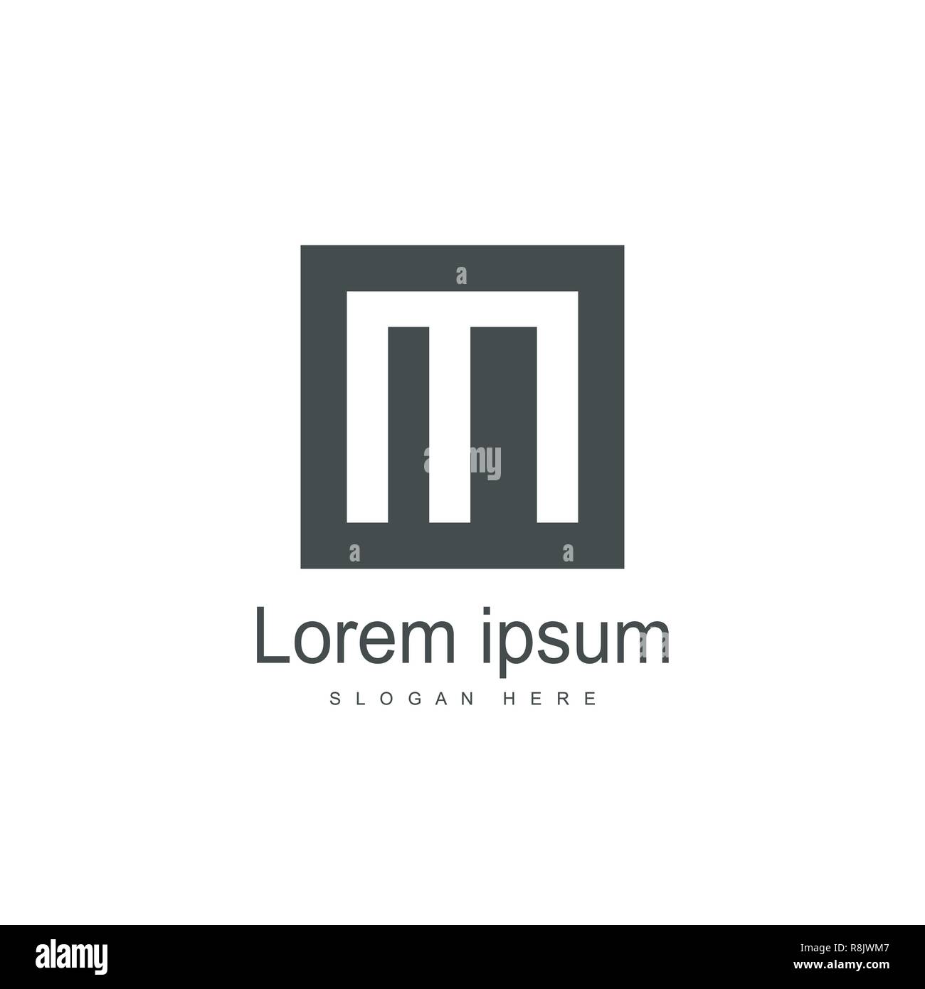Lettera iniziale MI Logo Design modello. Lettera minimalista logo design vettoriali Illustrazione Vettoriale