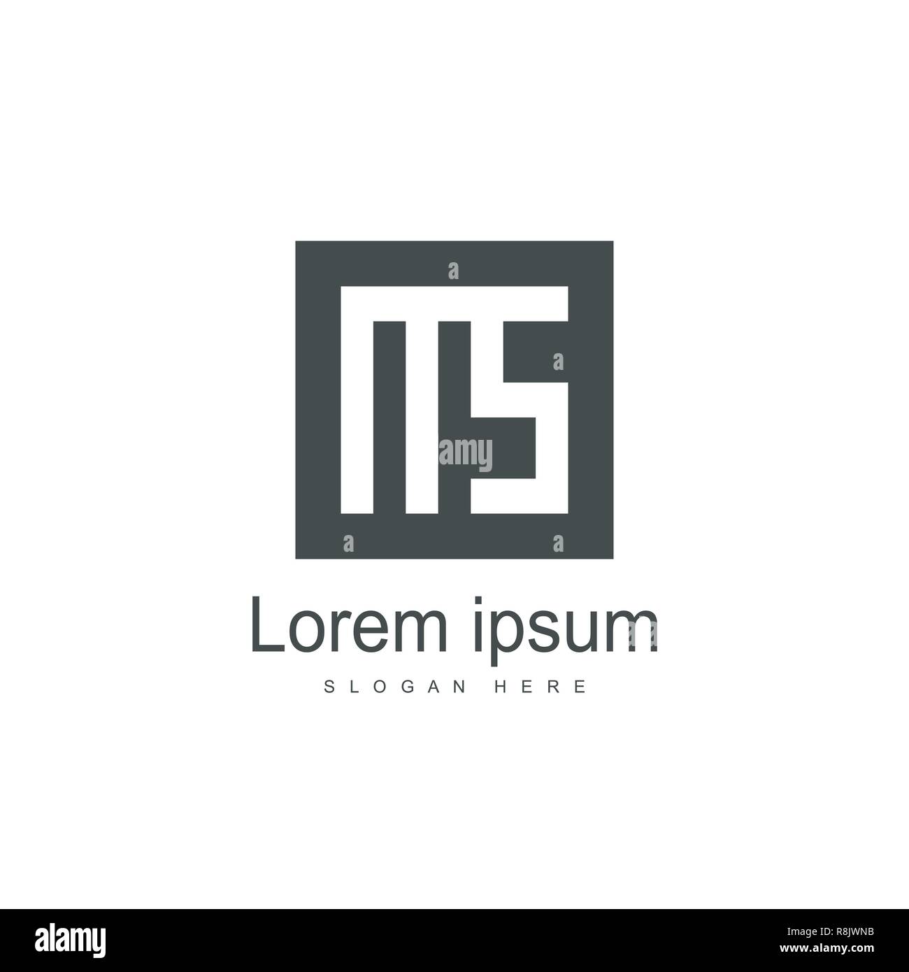 Lettera iniziale MS Logo Design modello. Lettera minimalista logo design vettoriali Illustrazione Vettoriale