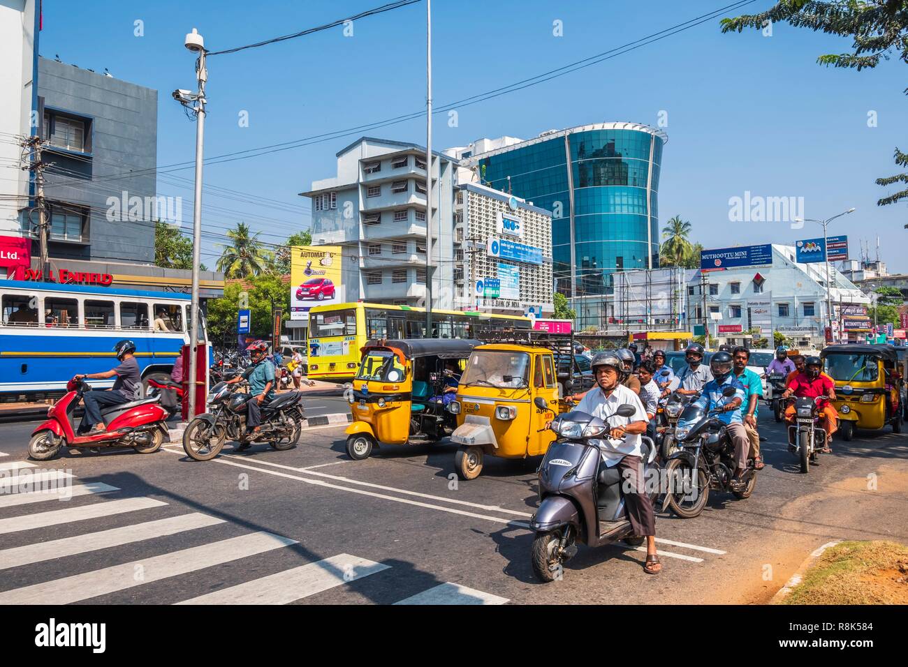 India, stato del Kerala, Thiruvananthapuram , Palayam district, il Mahatma Gandhi road Foto Stock