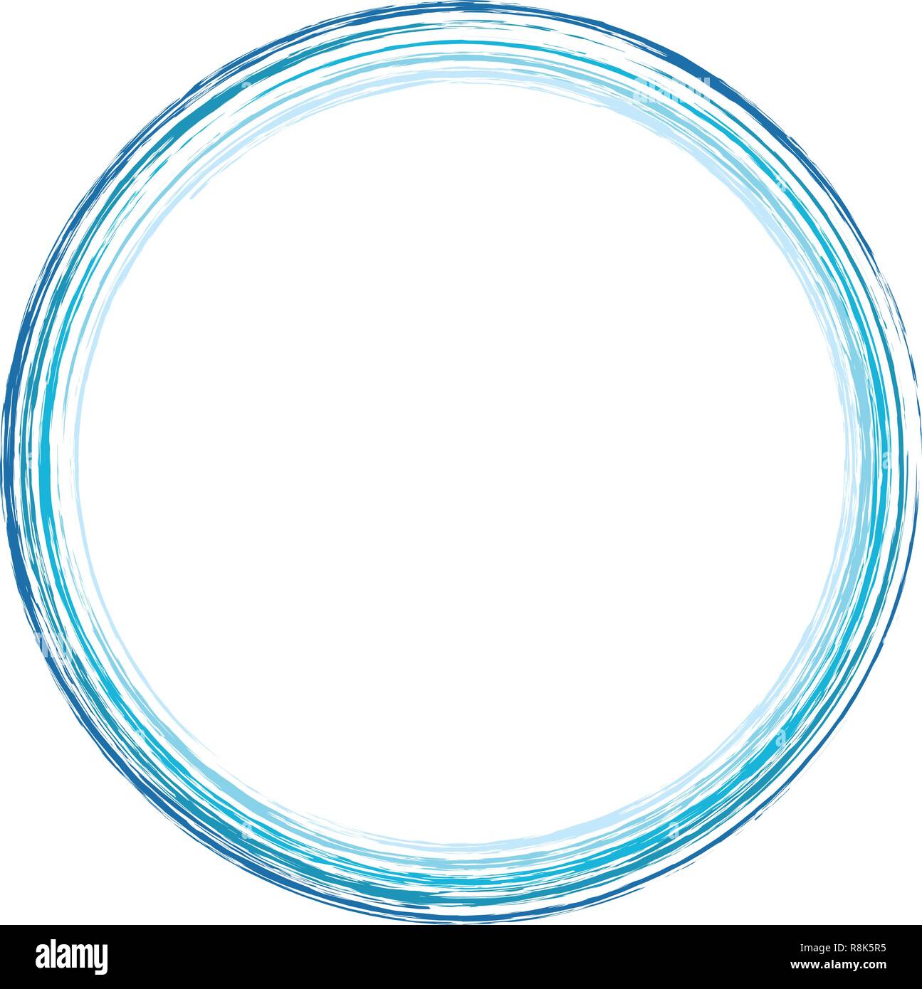 Blue grunge cornice rotonda Illustrazione Vettoriale