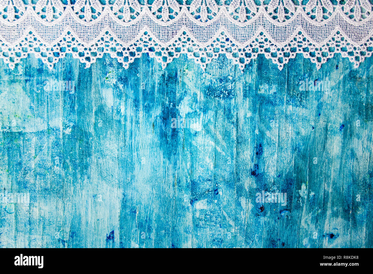 Blu sullo sfondo di legno pattern vuoto con spazio di copia Foto Stock