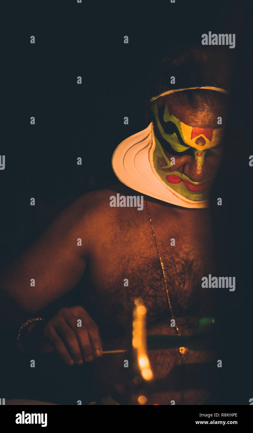 Kadhakali forma d'Arte del Kerala Foto Stock
