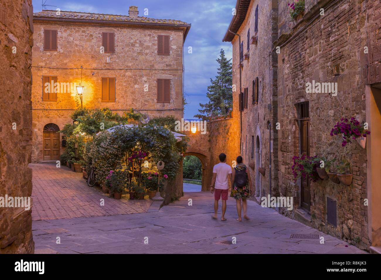 L'Italia, Toscana, Pienza, Val d'Orcia elencati come patrimonio mondiale dall' UNESCO Foto Stock