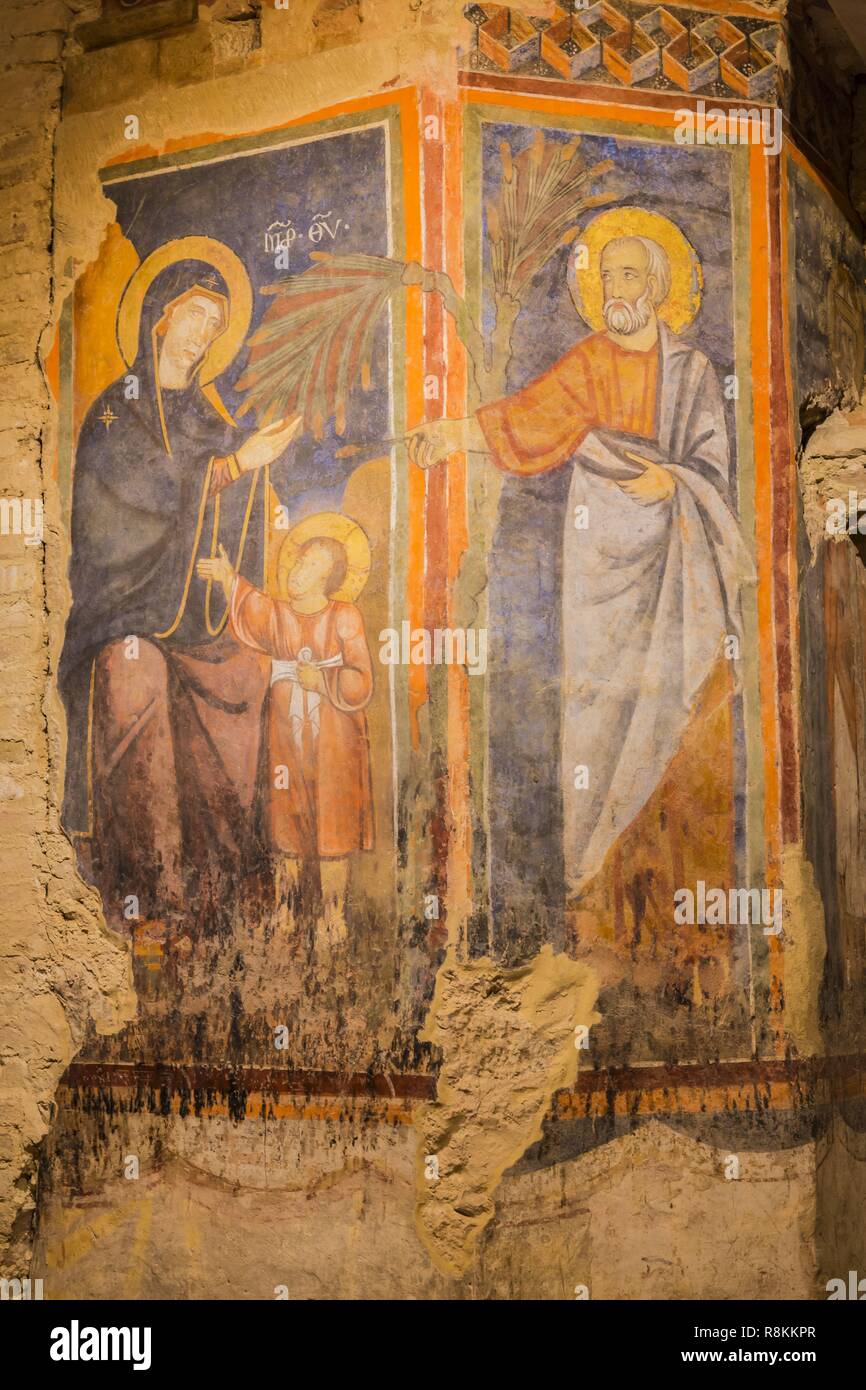 L'Italia, Toscana, Siena, elencato come patrimonio mondiale dall'UNESCO, la Madonna della cattedrale dell Assunzione, il Duomo di Siena, la Cripta Foto Stock