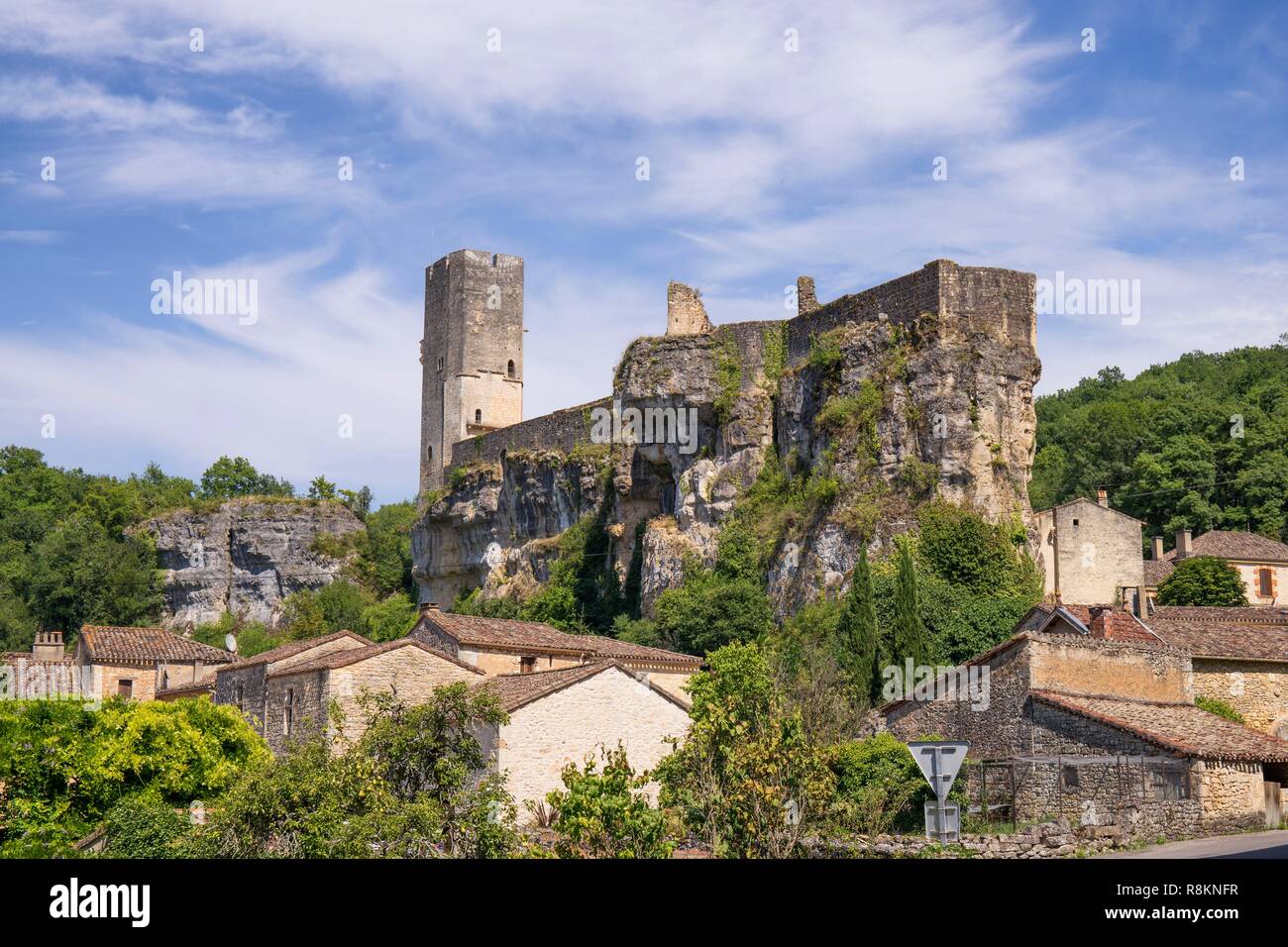 Francia, Lot-et-Garonne, Gavaudun, il castello Foto Stock