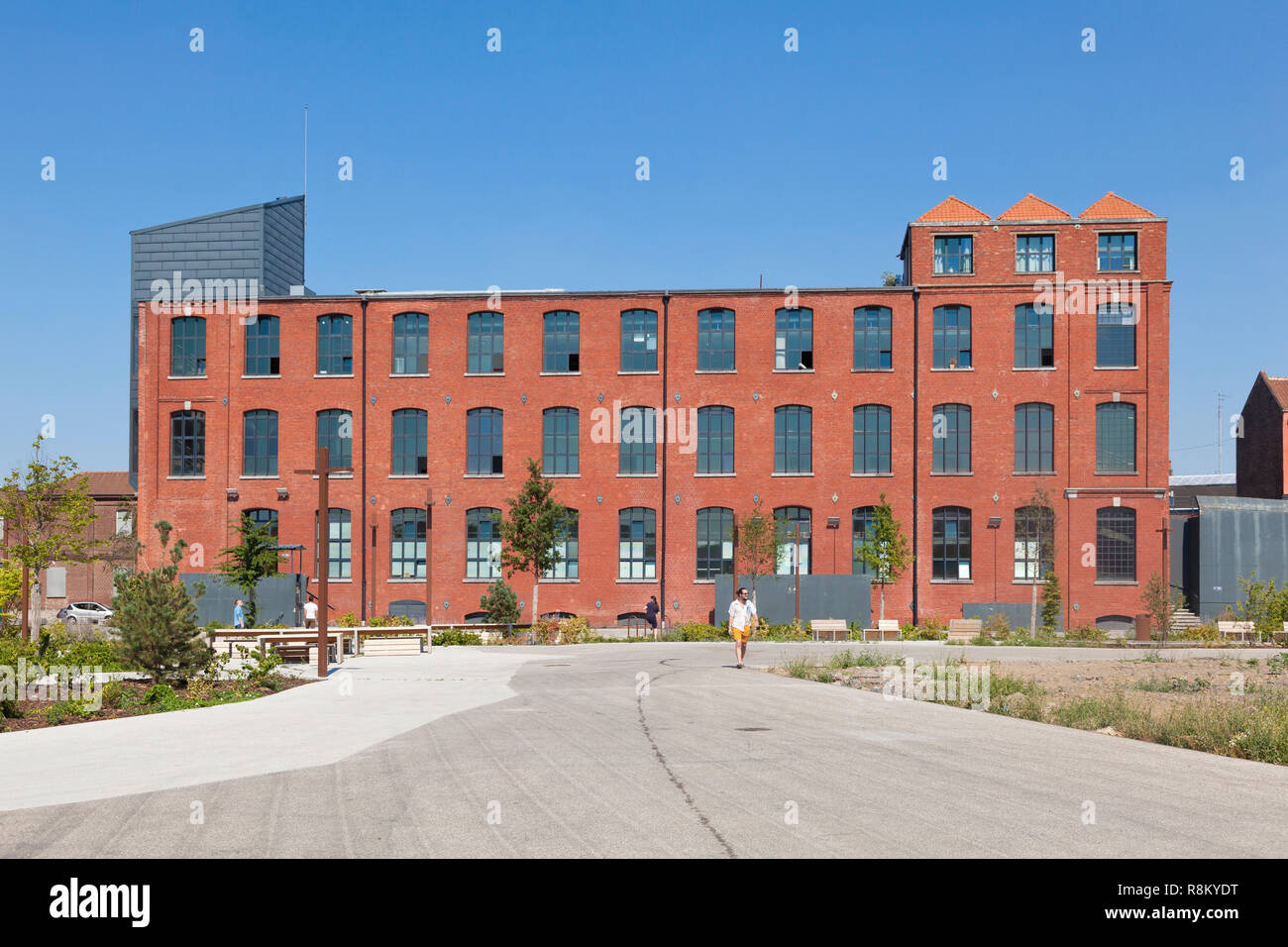 Francia, Nord, Tourcoing, Plaine immagini, un ex Vanoutryve sito tessile convertito nel 2010 in un cluster di immagini digitali e le industrie creative Foto Stock