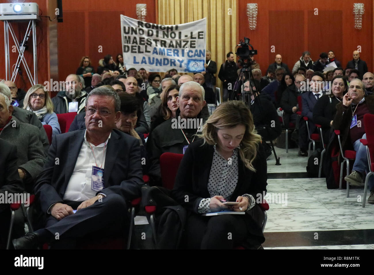 Giorgia Meloni l ex ministro e leader della lingua italiana legge fratelli d'Italia durante il centro congressi della stazione marittima. (Foto di Fabio Sasso / Pacific Stampa) Foto Stock