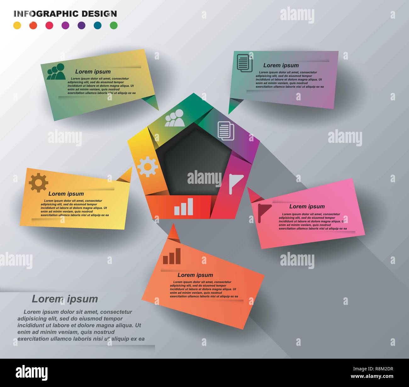 Design Infographics modello. Illustrazione Vettoriale