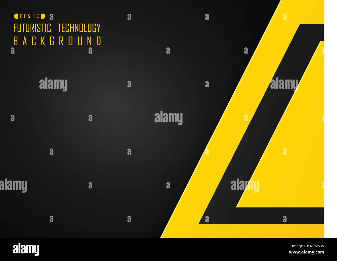 Abstract di hi tech tecnologia avveniristica nero e giallo colore di sfondo, vettoriale EPS10 Illustrazione Vettoriale
