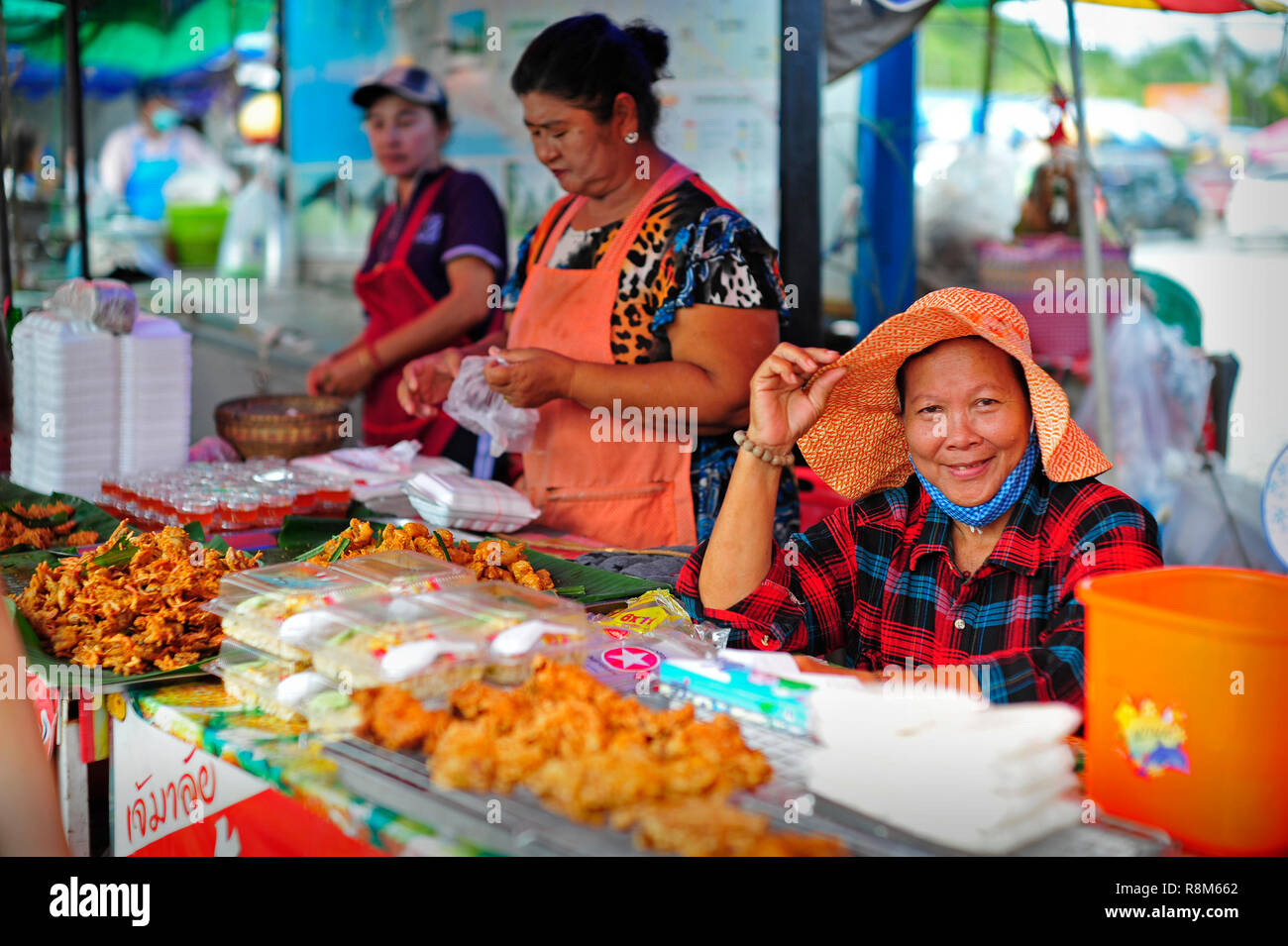 Samaesarn mercato pesce Sattahip Thailandia Foto Stock
