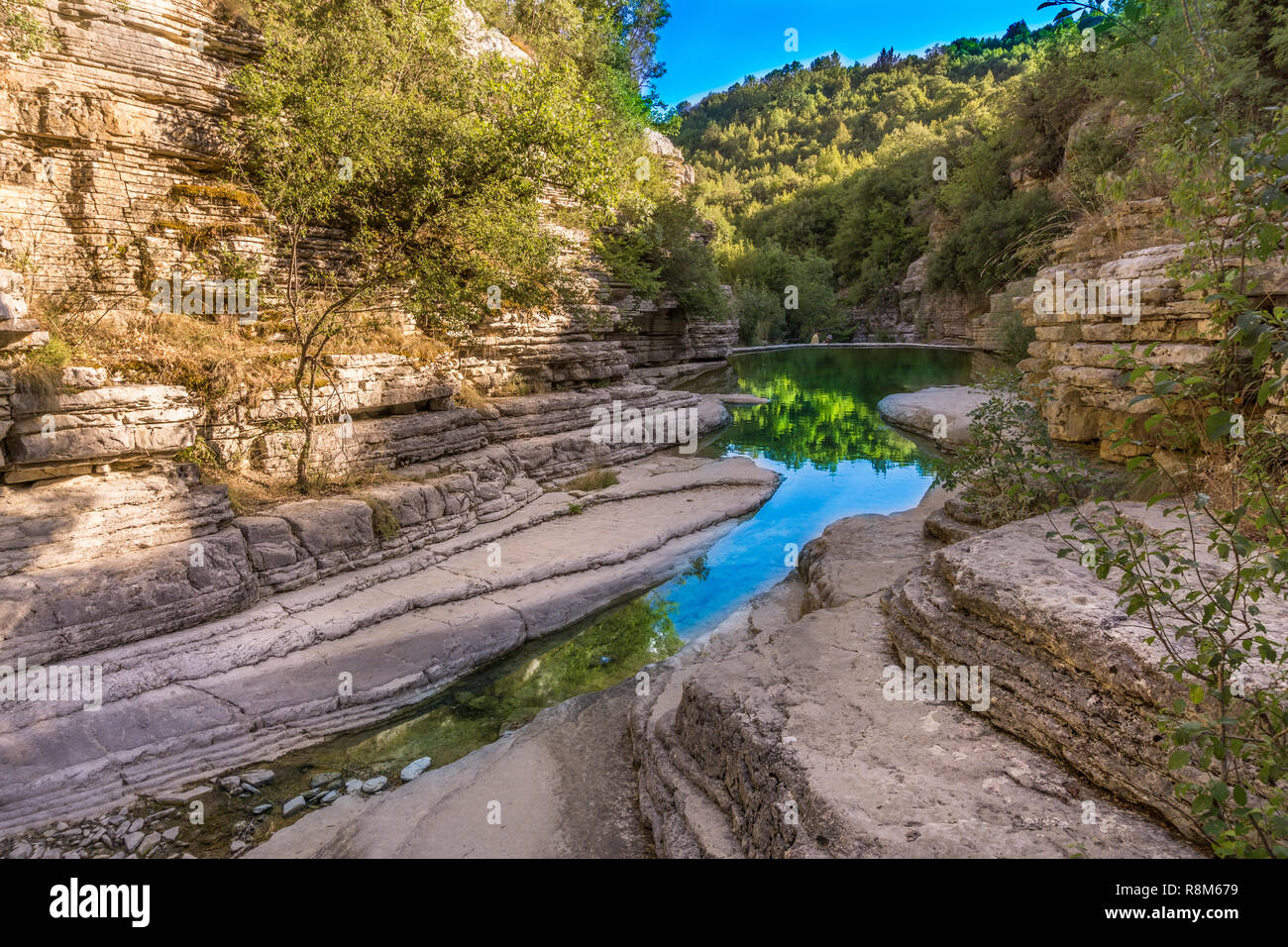 Piscine Naturali, ovires rogovou vicino a Papigo villaggio a Zagorochoria in Epiro, Grecia Foto Stock