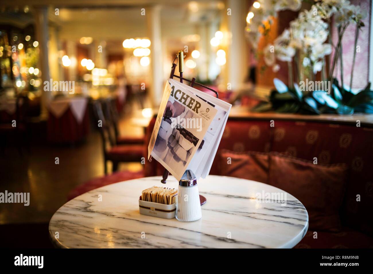 Austria, Sazburg, Old Town elencati come patrimonio mondiale dall' UNESCO, Café Sacher Foto Stock