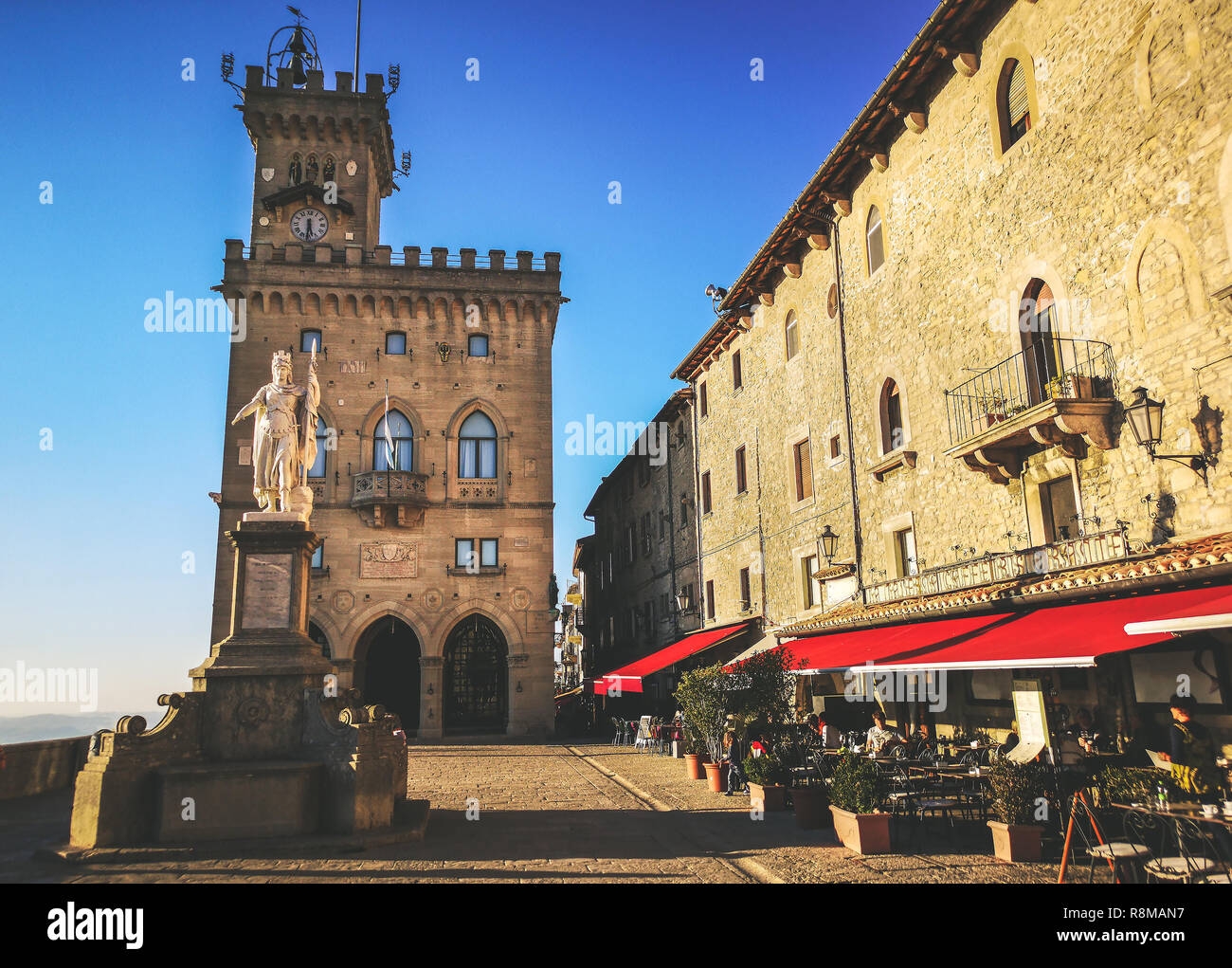 San Marino Piazza del Palazzo Pubblico - Repubblica di San Marino Foto Stock