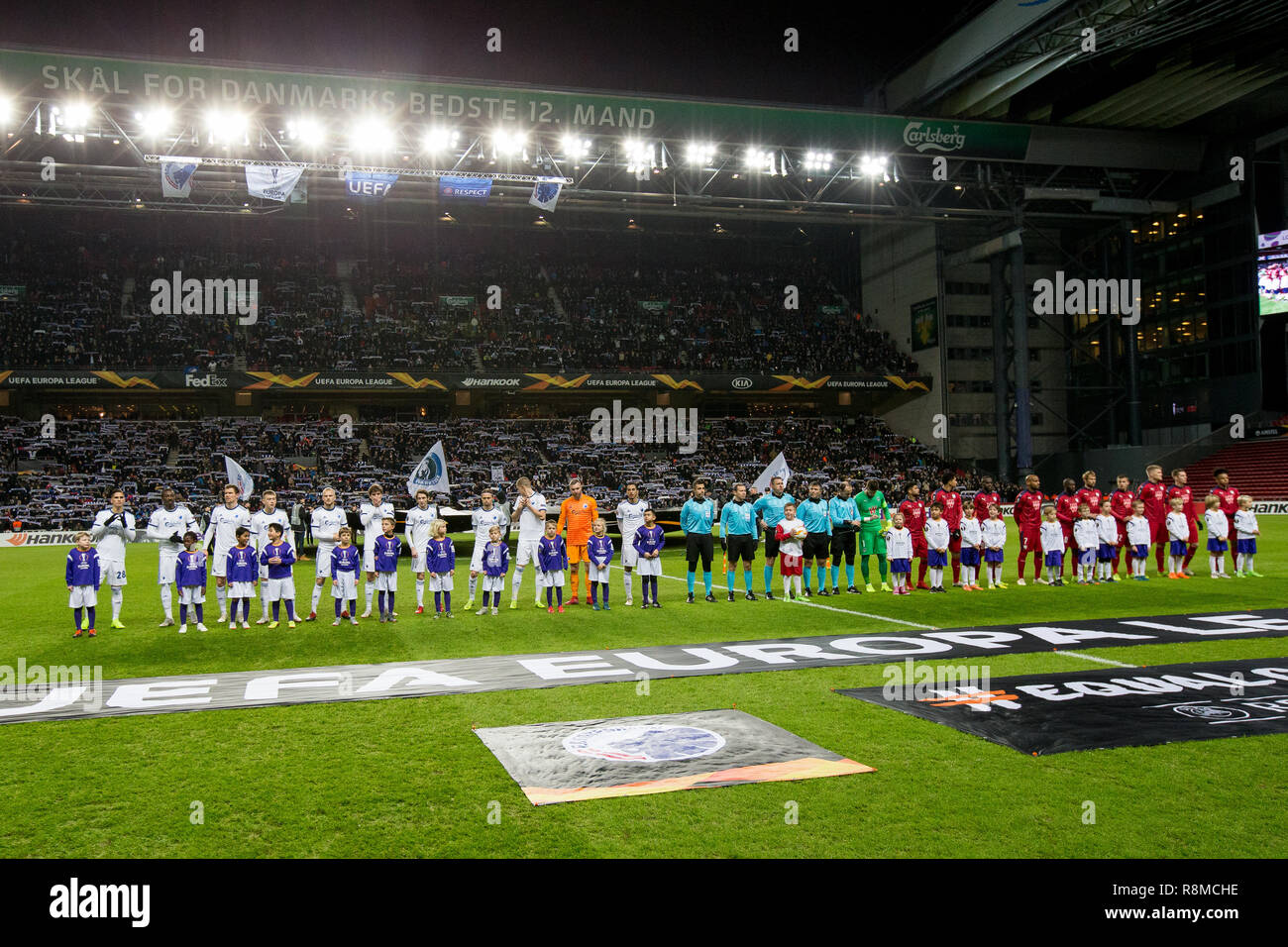 Danimarca Copenhagen - Dicembre xiii 2018. I giocatori sono schierate per la gara di Europa League tra FC Copenhagen e FC Girondins de Bordeaux a Telia Parken. (Photo credit: Gonzales foto - Thomas RASMUSSEN). Foto Stock