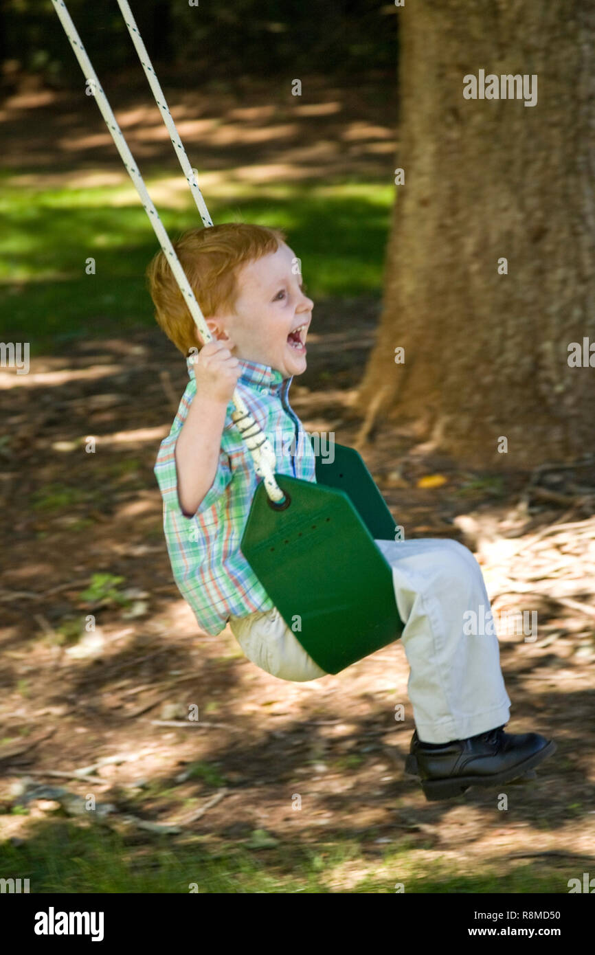 E per il divertimento di tutta la famiglia su un cortile swing, USA (parte di una serie) Foto Stock