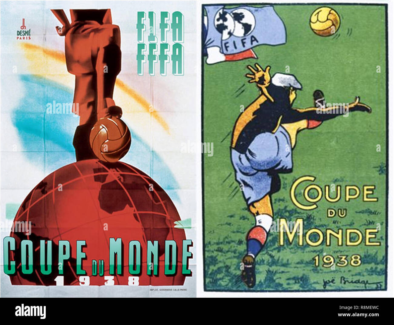 La Francia. Giugno, 1938. Poster celebrativo del campionato mondiale di calcio. Foto Stock