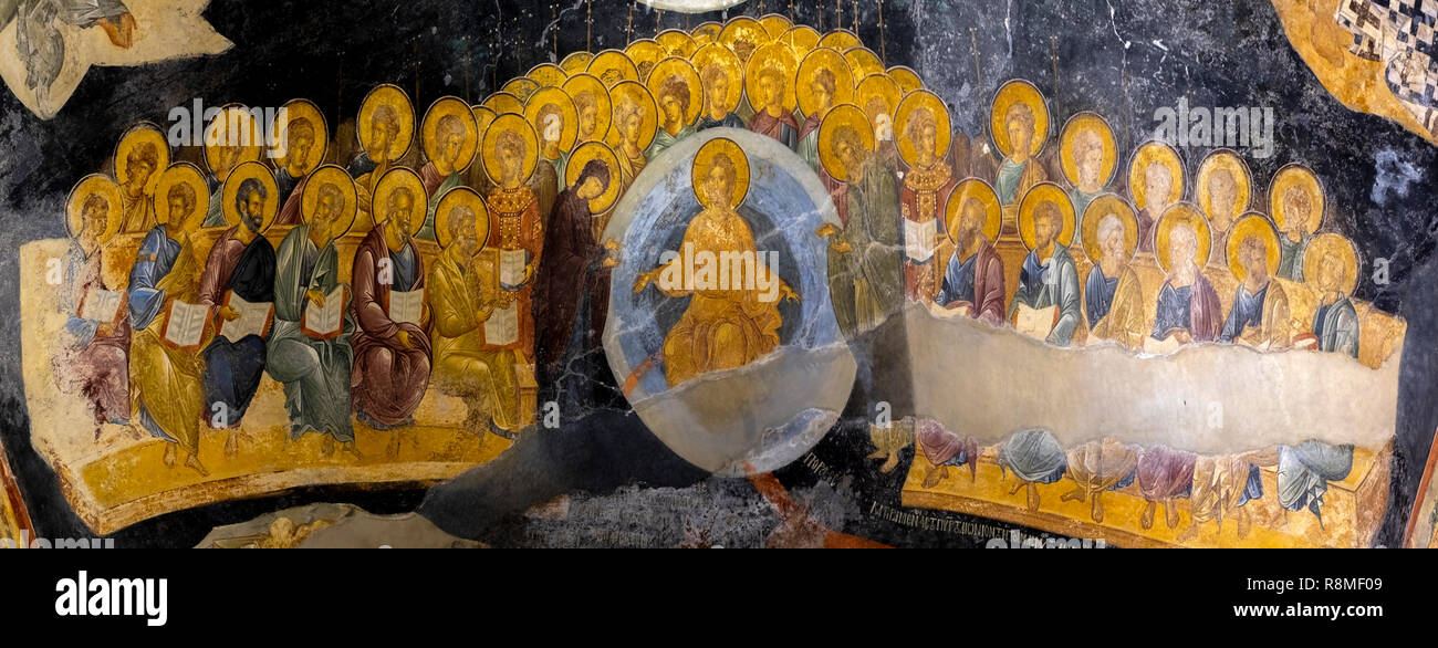 Gli affreschi della chiesa di Chora. Istanbul, Turchia Foto Stock