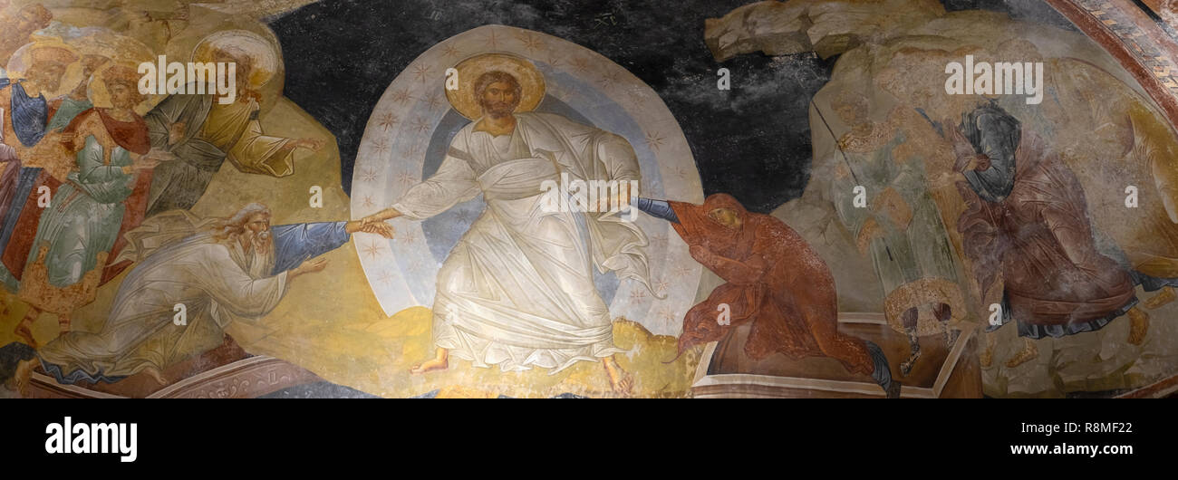 Gli affreschi della chiesa di Chora. Istanbul, Turchia Foto Stock