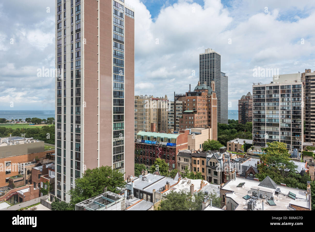 Edifici nel centro di Chicago Foto Stock