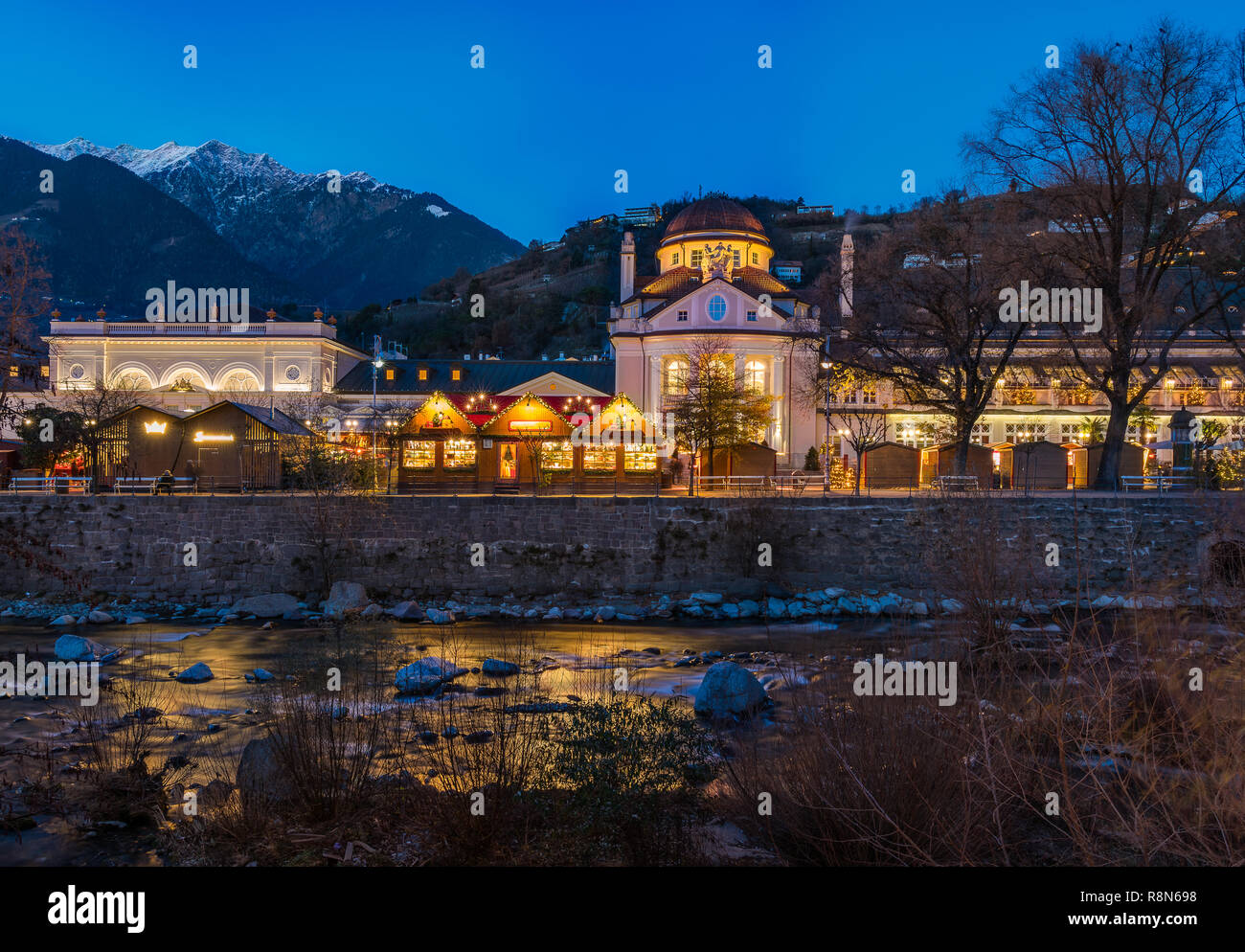 Mercatino di Natale di Merano, Trentino Alto Adige, Italia. Foto Stock
