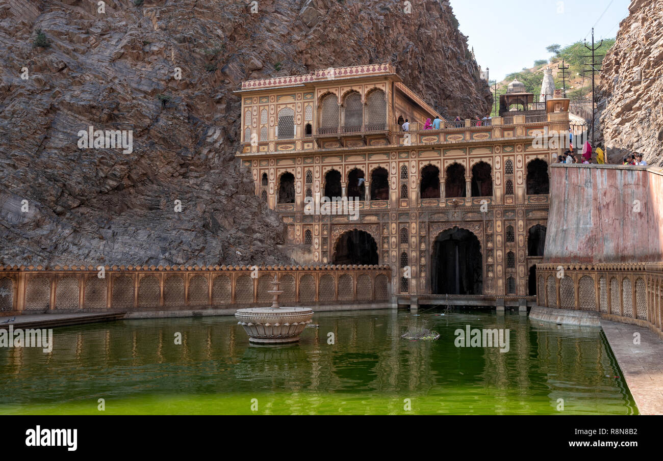 Il Tempio delle Scimmie di Galtaji Jaipur India Foto Stock