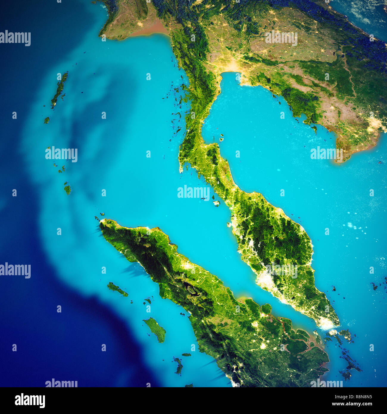Thailandia e Malaysia mappa Foto Stock