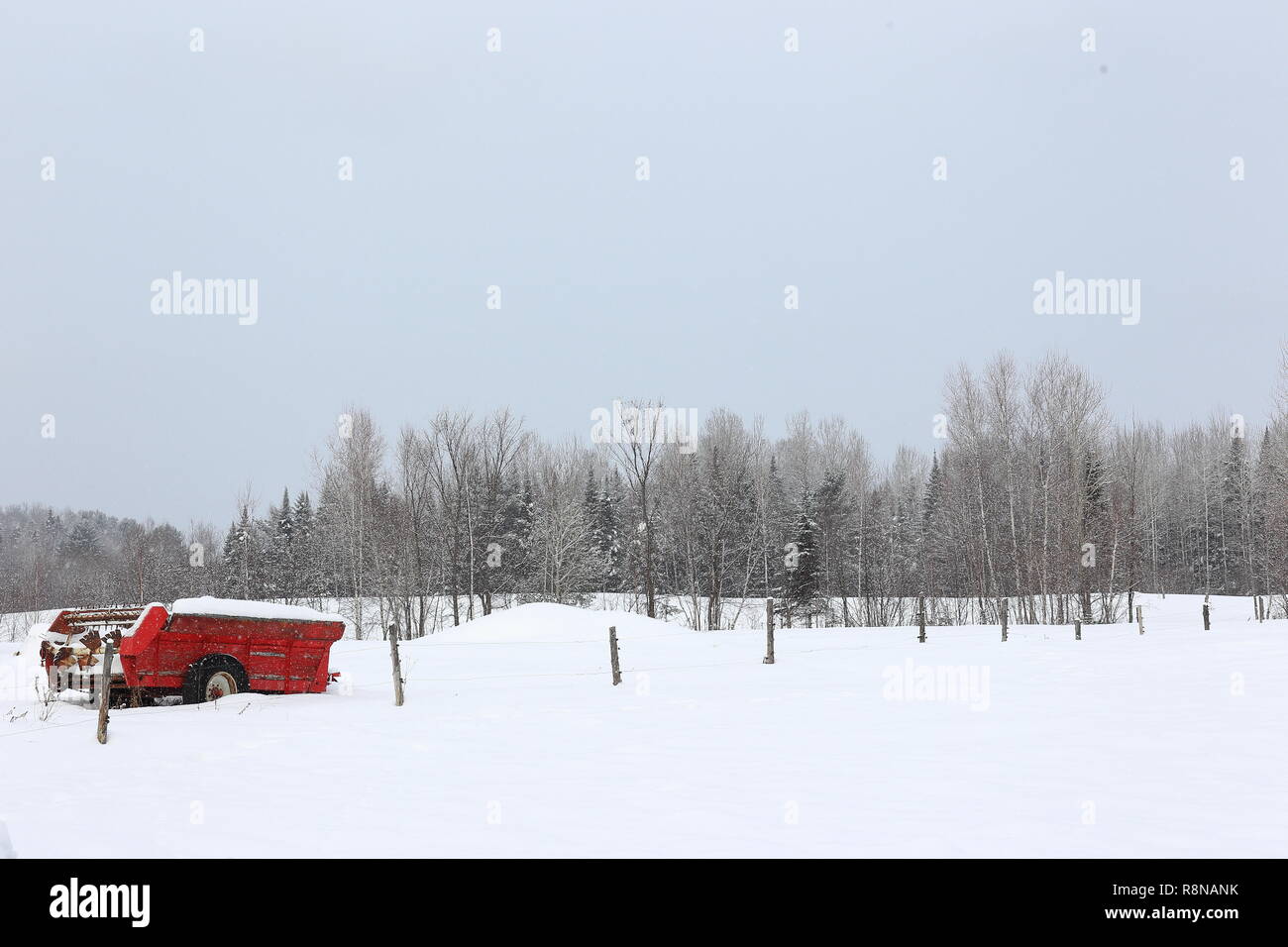 Quebec, Canada. Le piccole aziende agricole inverno scenic Foto Stock