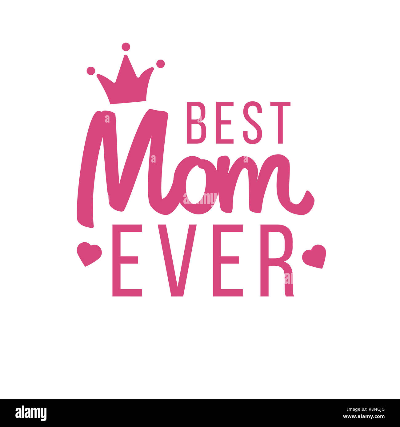 Festa della mamma mom migliori mai amare illustrazione rosa Foto Stock