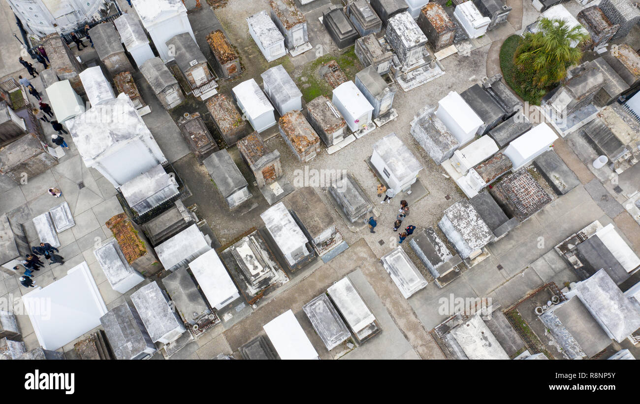 St Louis cimitero n. 1, il luogo di sepoltura della regina vudù Marie Laveau, New Orleans, LA, STATI UNITI D'AMERICA Foto Stock