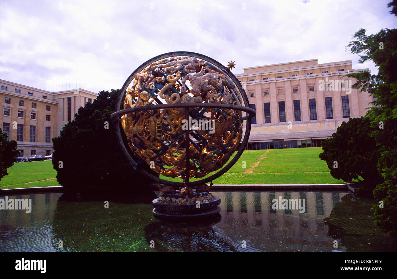 Svizzera: le Nazioni Unite-missione e il Palais des Nations a Ginevra Foto Stock