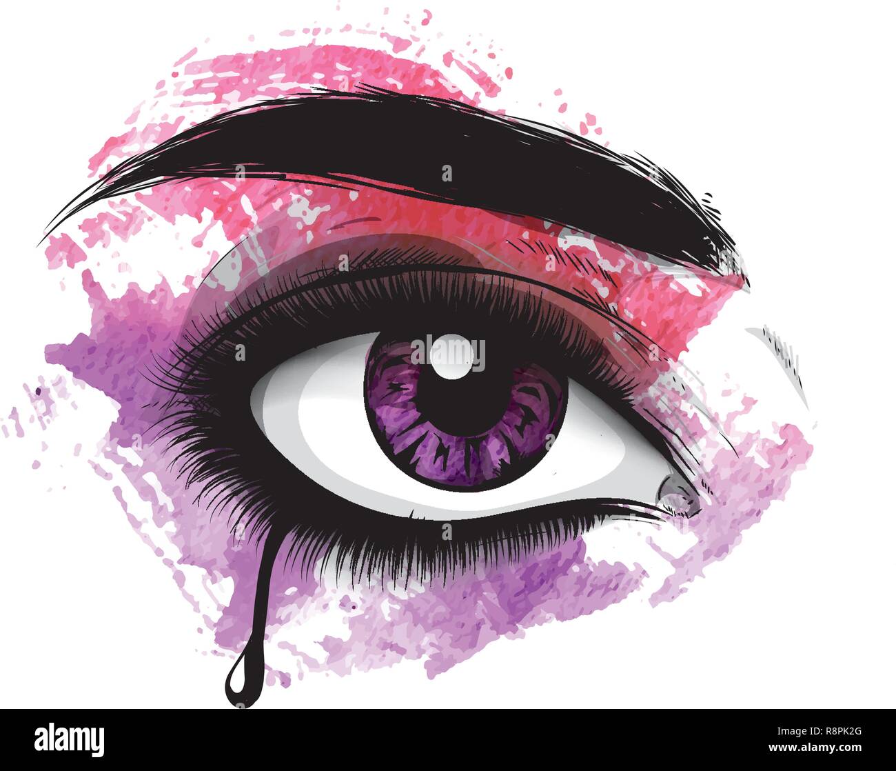 Immagine vettoriale di lacrime agli occhi Illustrazione Vettoriale