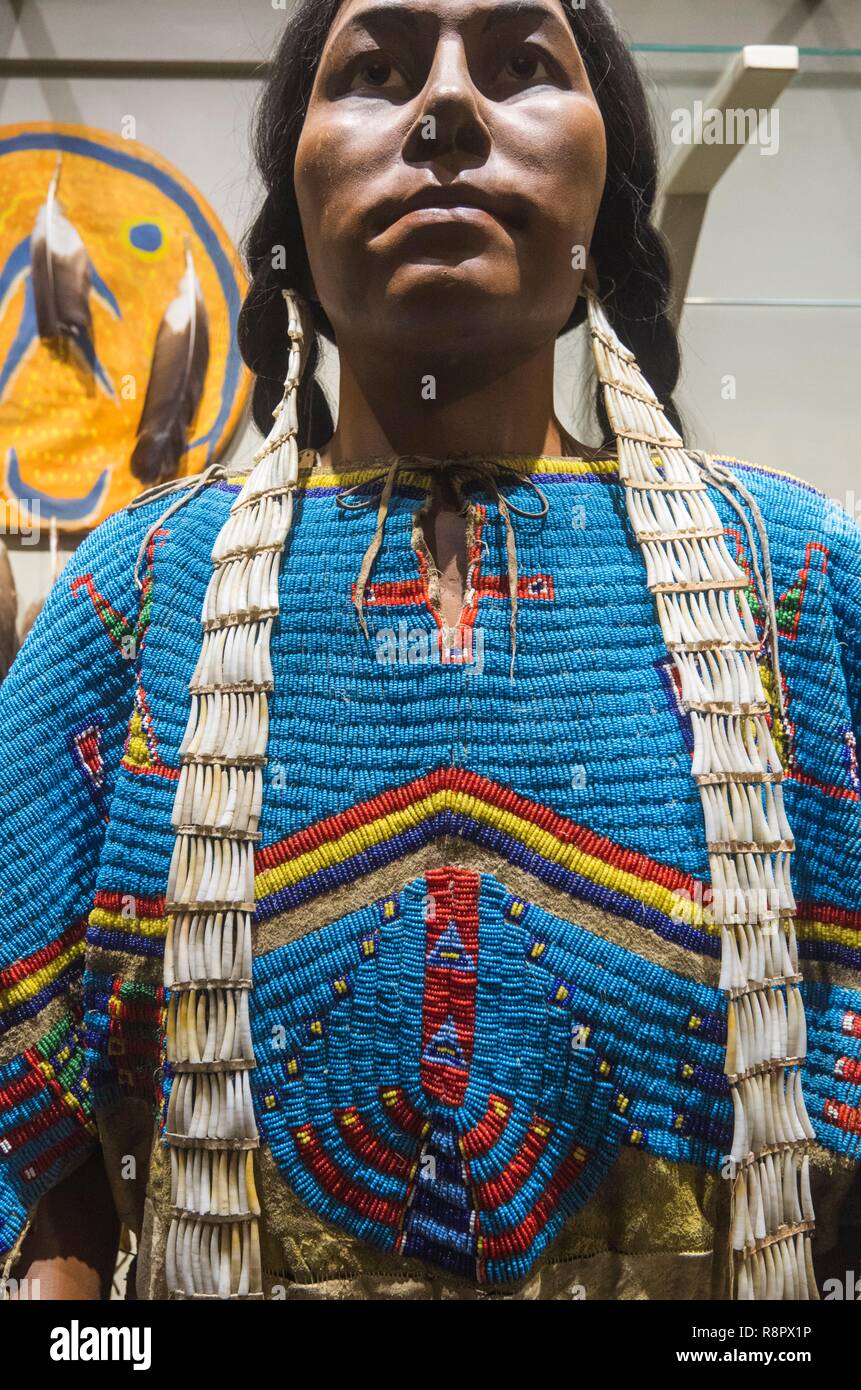 Stati Uniti, New England, Massachusetts, Harvard, Fruitlands Museum, Native American Museum, nativi americani beadwork Foto Stock