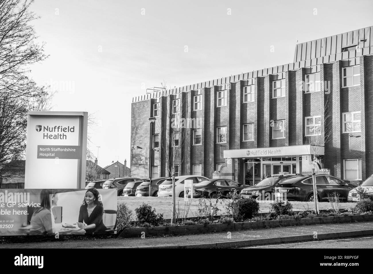 Il Nuffield Health ospedale privato di Newcastle-under-Lyme in Staffordshire Foto Stock