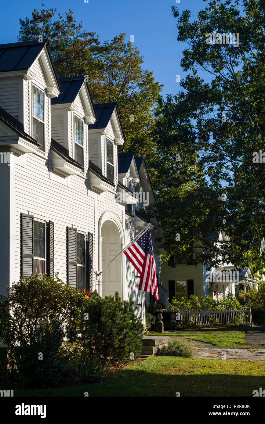 Stati Uniti, New England, Vermont, Woodstock, noi bandiera Foto Stock
