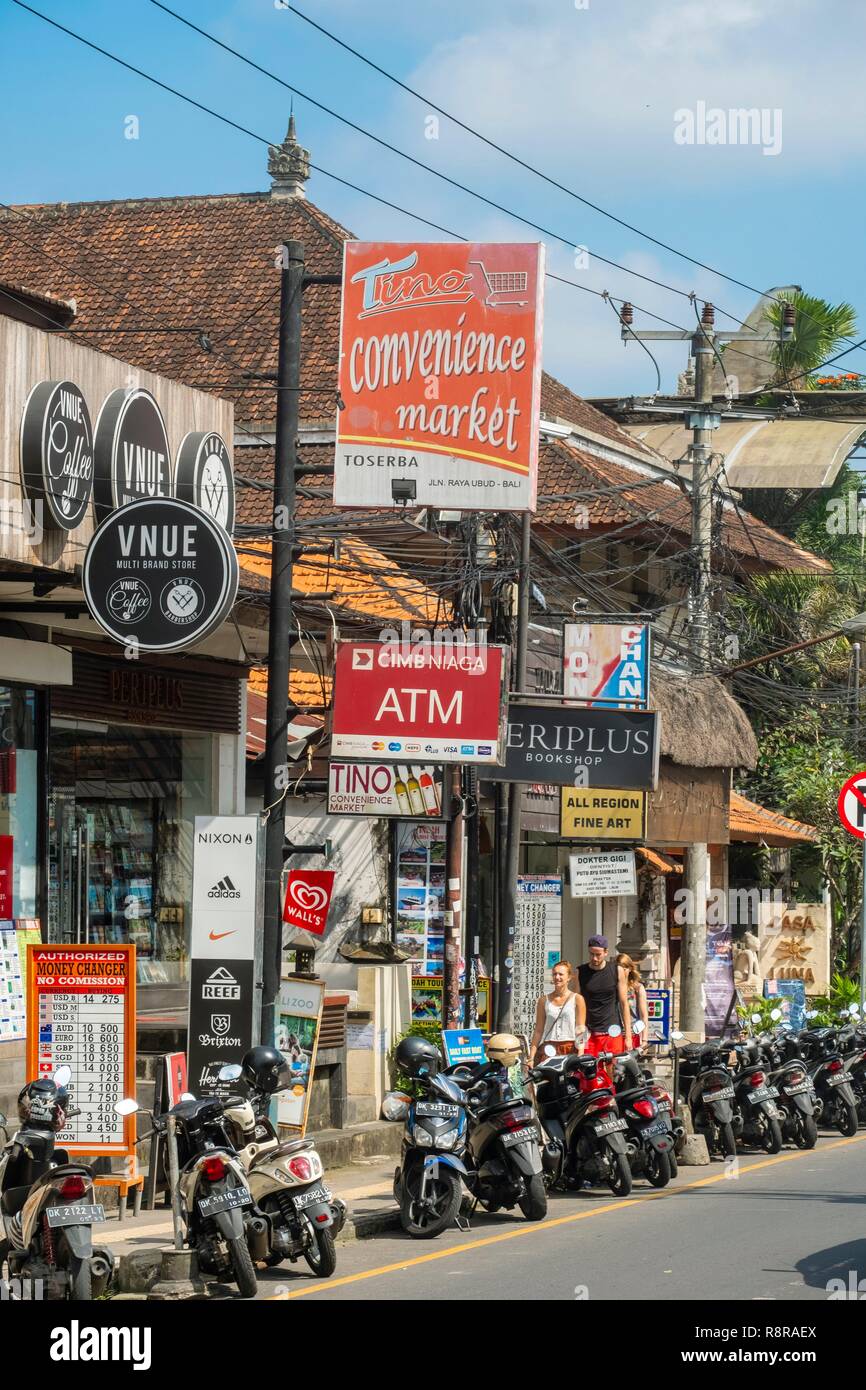 Indonesia, Bali, centro Ubud, il centro della città Foto Stock