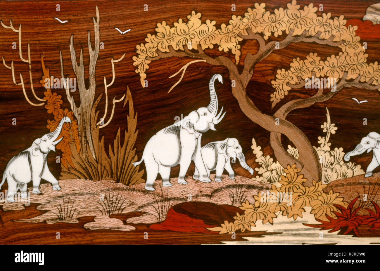 Legno verniciatura, Karnataka, India Foto Stock