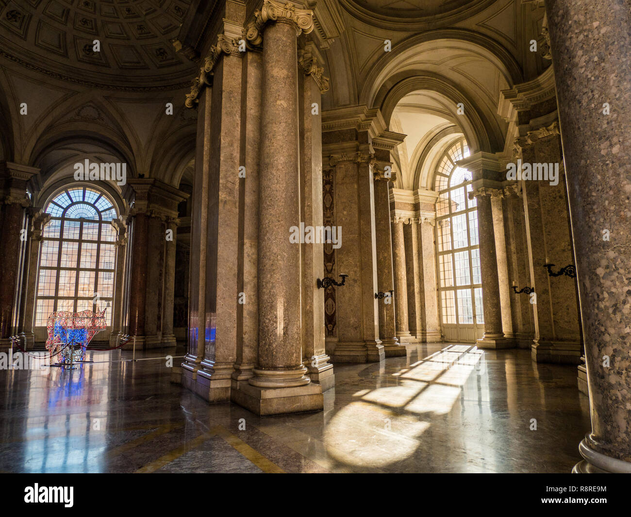 Interno del Palazzo Reale di Caserta, una ex residenza reale nella regione Campania,l'Italia. Foto Stock