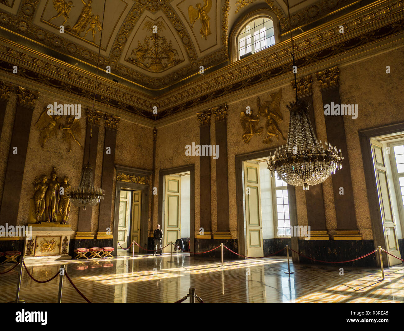Interno del Palazzo Reale di Caserta, una ex residenza reale nella regione Campania,l'Italia. Foto Stock