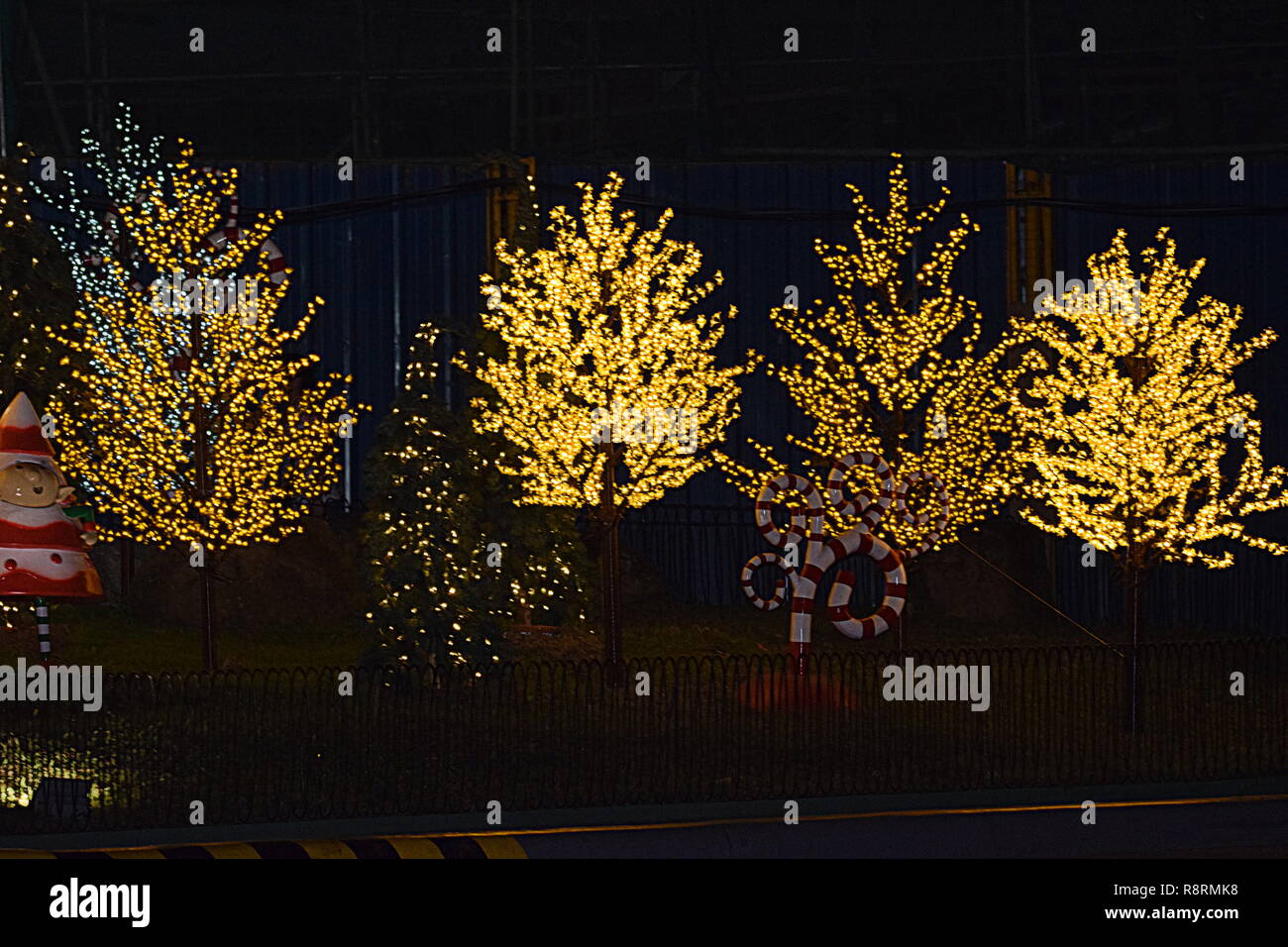 Baguio City dic. 2018, celebrando il Blousum di luce durante la notte mostrano che scollegherà l'ultima settimana della stagione estiva un festival annuale Foto Stock