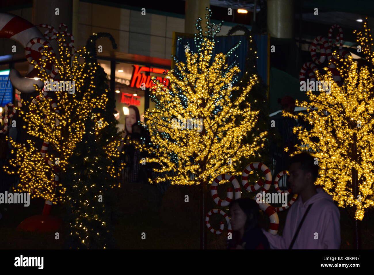 Baguio City dic. 2018, celebrando il Blousum di luce durante la notte mostrano che scollegherà l'ultima settimana della stagione estiva un festival annuale Foto Stock