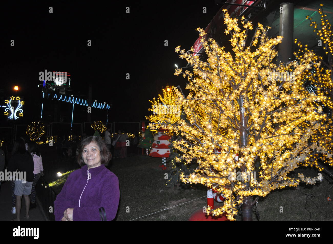 Baguio City dic. 2018, celebrando il Blousum di luce durante la notte mostrano che scollegherà l'ultima settimana della stagione estiva un festival annuale Foto Stock