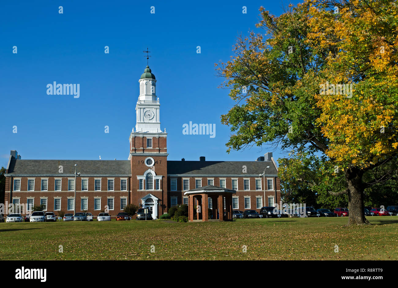 Il sole tramonta a Rust College ott. 10, 2011 a Holly Springs, Miss. Storicamente il black college è stato fondato nel 1866. Foto Stock