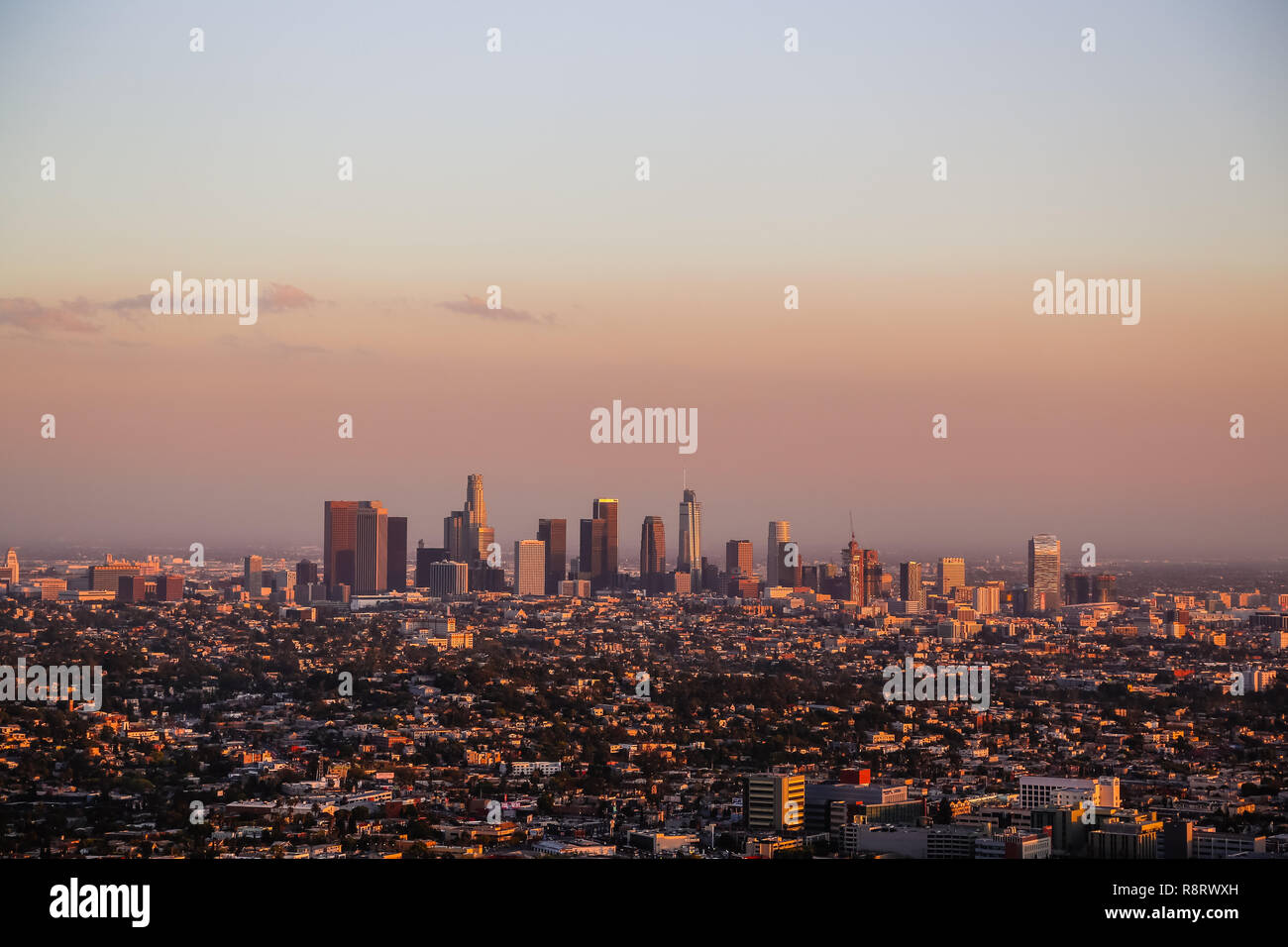 Vista di los angeles dal Osservatorio Griffith Foto Stock