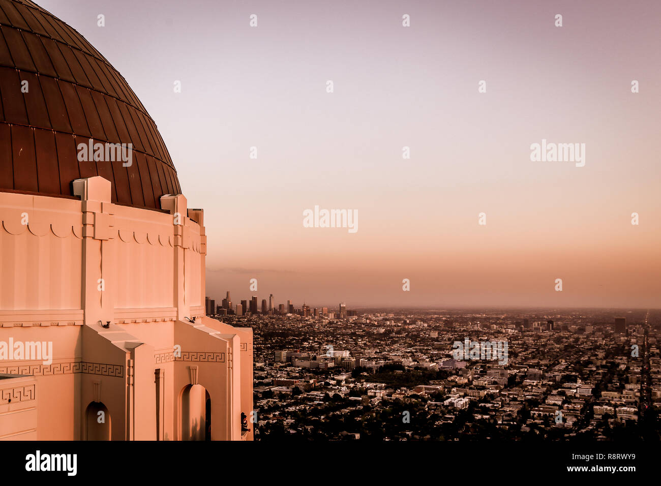 Vista di los angeles dal Osservatorio Griffith Foto Stock