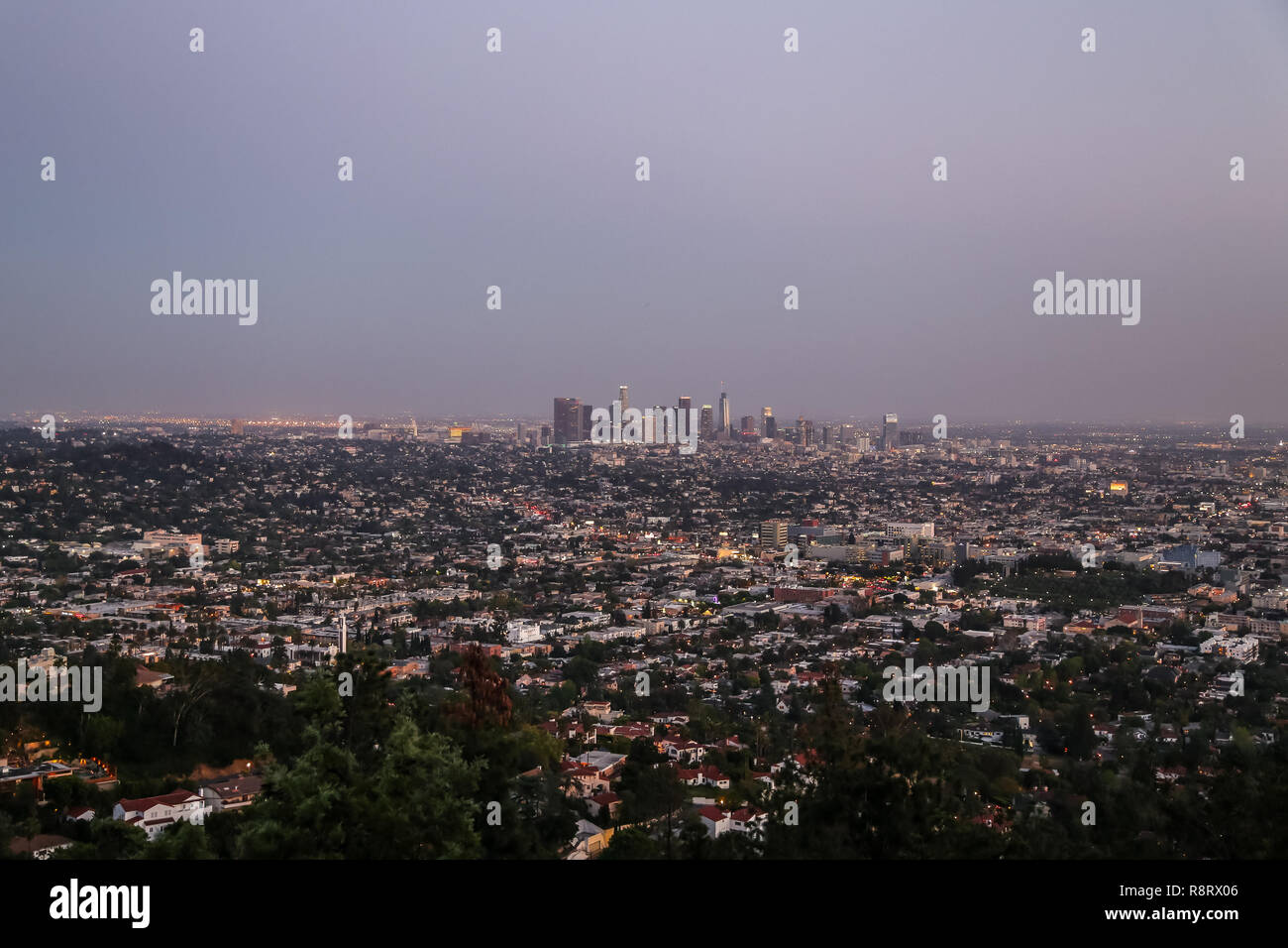 Vista di los angeles dal Osservatorio Griffith Foto Stock