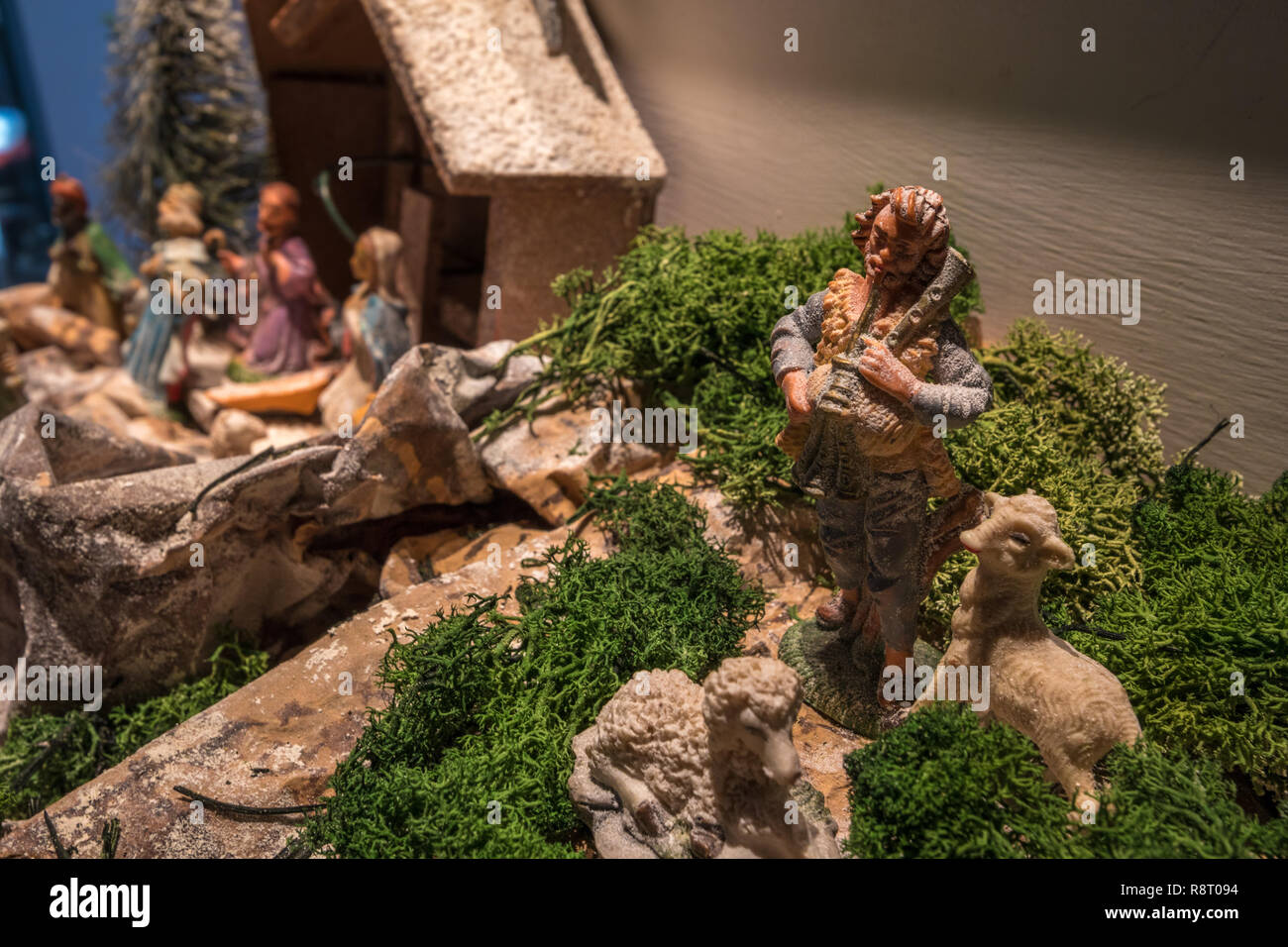 Italiano tradizionale Presepe Presepe Natale Decorazioni Foto Stock