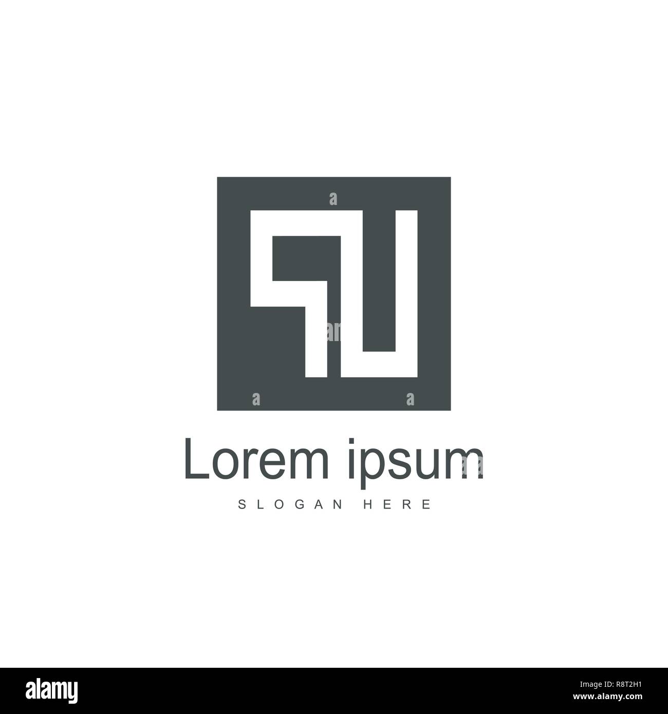 Lettera iniziale PU Modello Logo Design Vettoriali Illustrazione Vettoriale