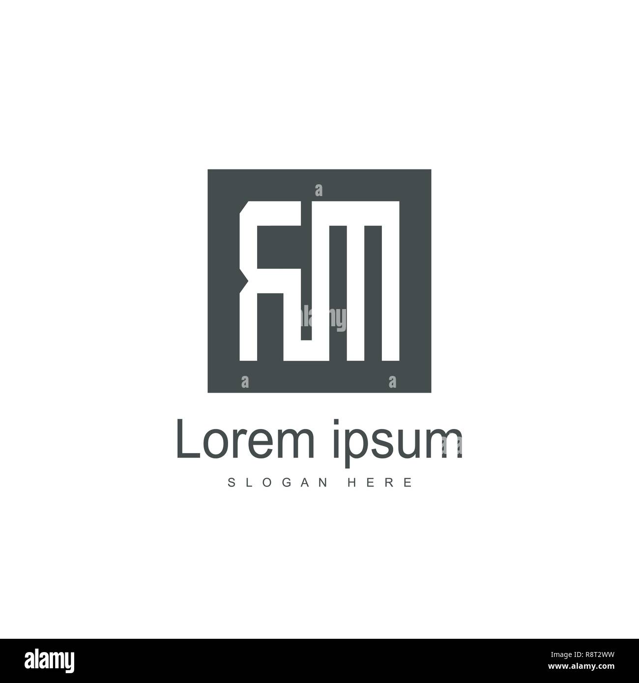 Lettera iniziale RM Modello Logo Design Vettoriali Illustrazione Vettoriale