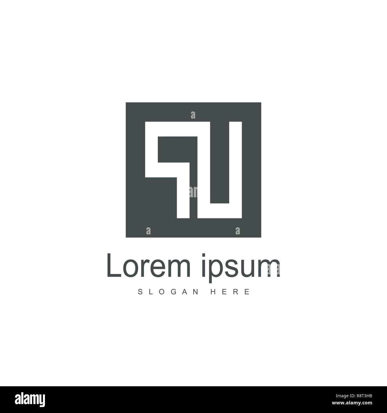 Lettera iniziale PU Modello Logo Design Vettoriali Illustrazione Vettoriale